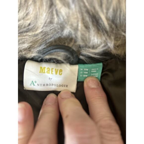 -Anthropologie Maeve Kellie Faux Leather Coat in‎ Green Size 16 - Picture 10 of 12